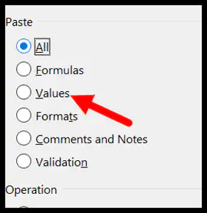 use-the-values-option