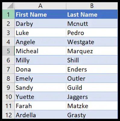 one-column-of-full-names-into-two-different-columns
