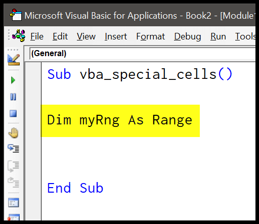 declare a variable as range