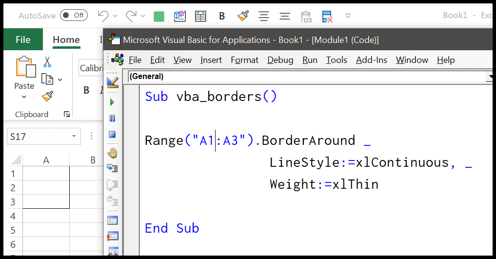 specify to apply border to a cell in the right way