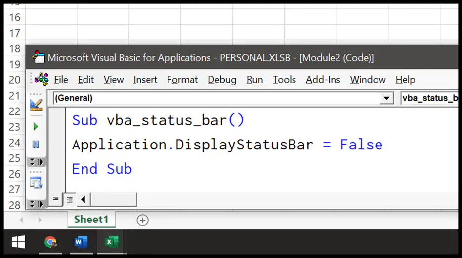 hide the status bar