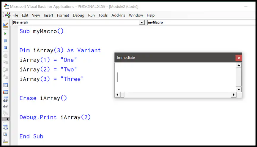 vba-clear-array