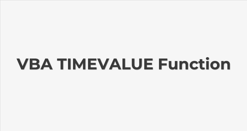Vba timevalue function syntax example 