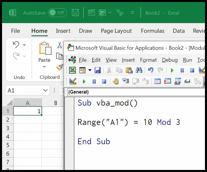 mod-in-vba