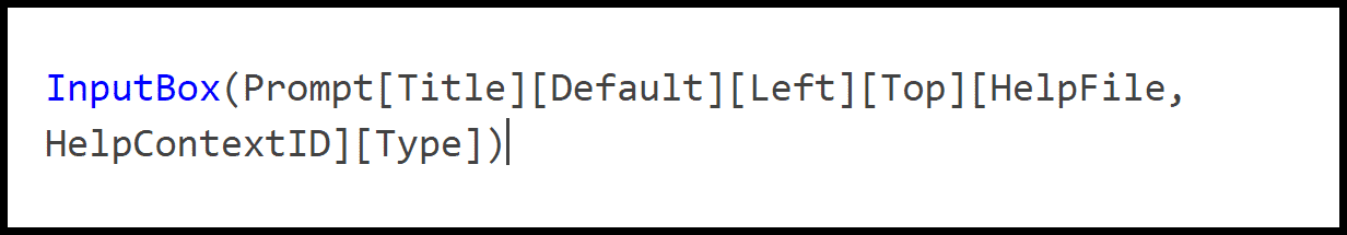 syntax-of-the-vba-input-box