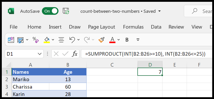 sumproduct-to-count-cells