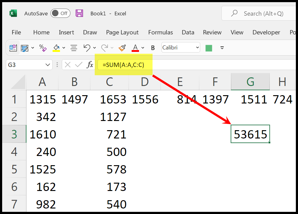 sum-non-adjacent-columns-rows