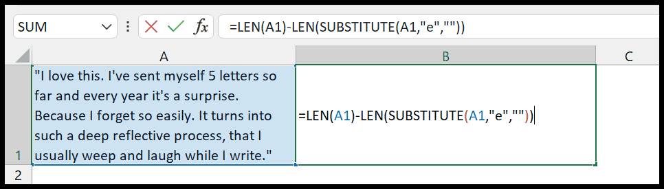 len-and-substitute-formula