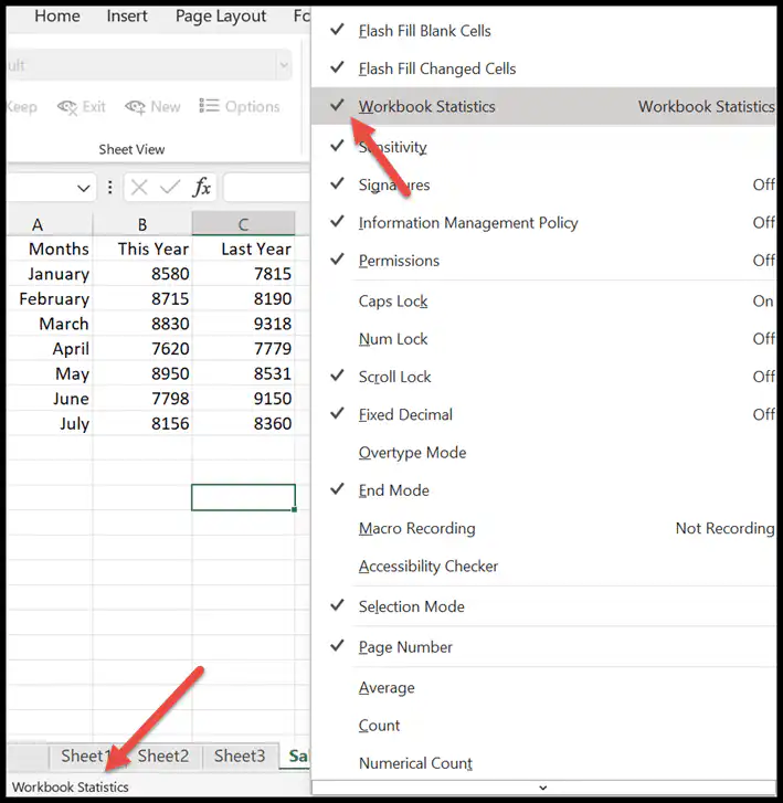 workbook-statistics-status-bar