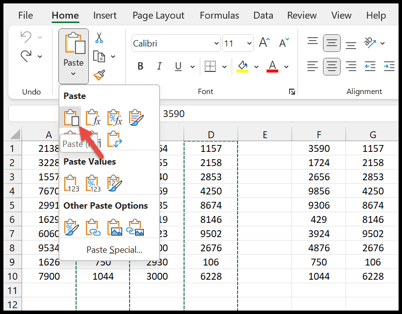 use-paste-option-through-ribbon