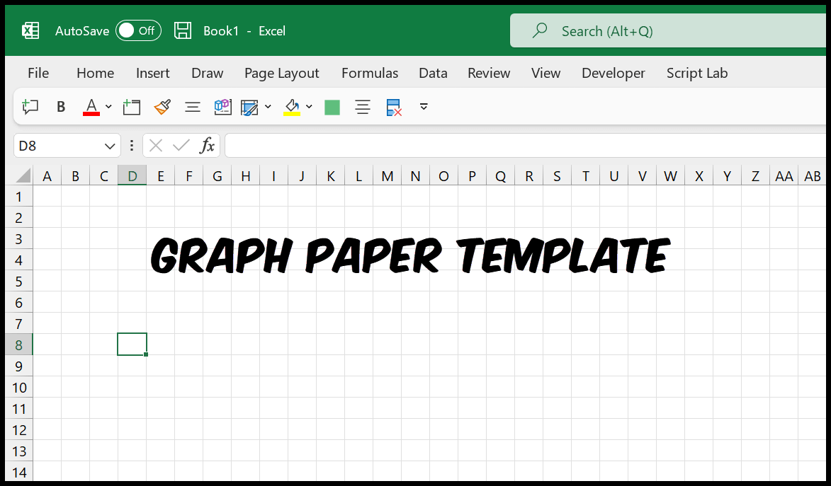 How to Print a Graph Paper in Excel (Square Grid Template)