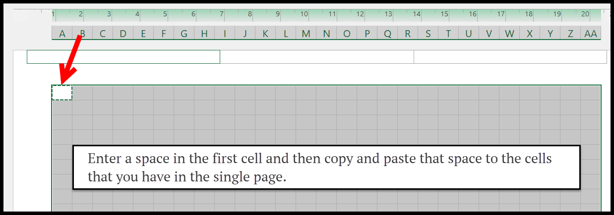 enter-a-space-in-first-cell