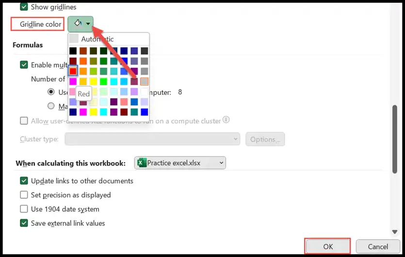 10-select-gridline-color-and-click-ok select-gridline-color-and-click-ok