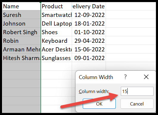 column-width-dialog-box