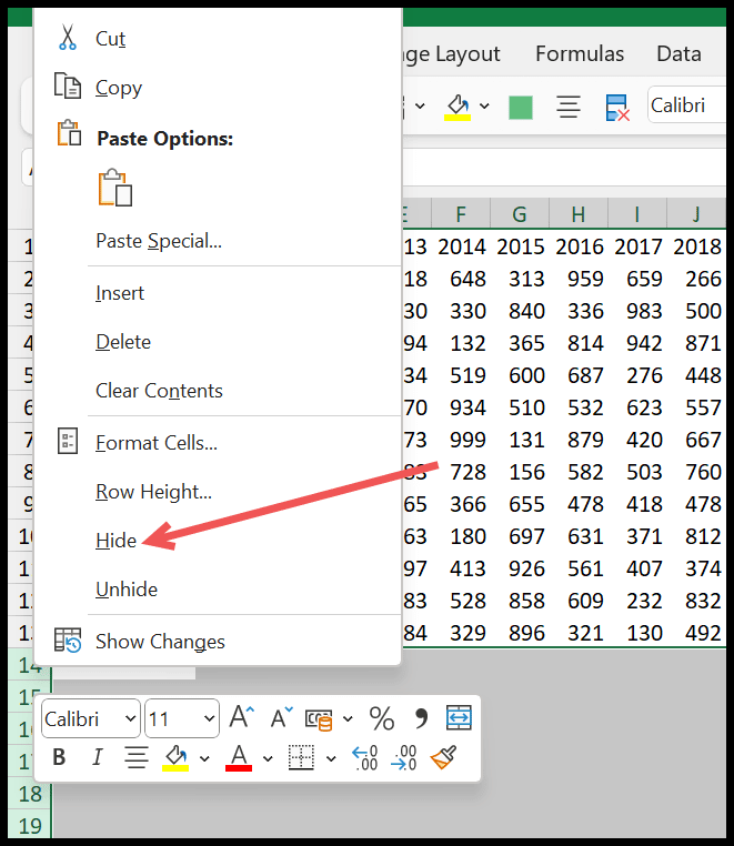 select-the-rows-and-hide