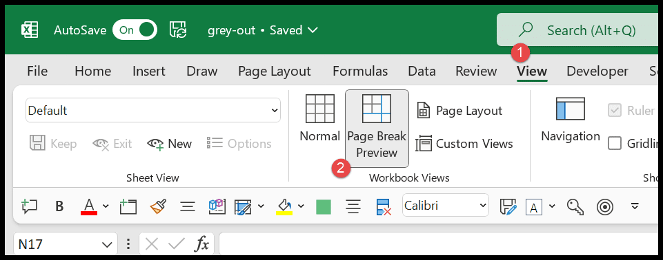 page-break-view-to-grey-out-cells