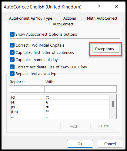 autocorrect-exceptions
