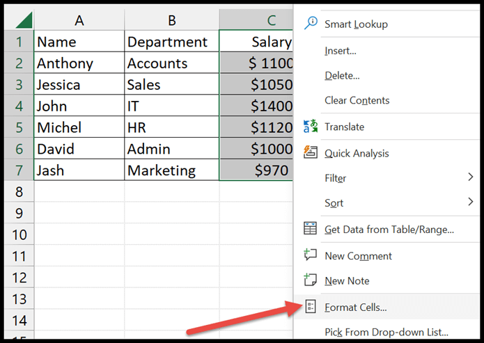 select-format-cells-by-right-click-on-selected-cell