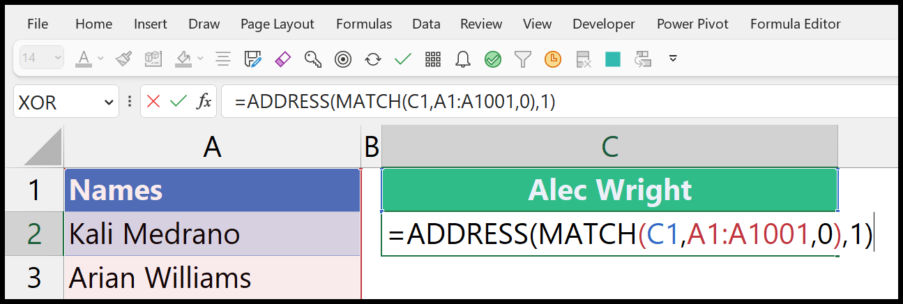 cell-address-by-address-plus-match