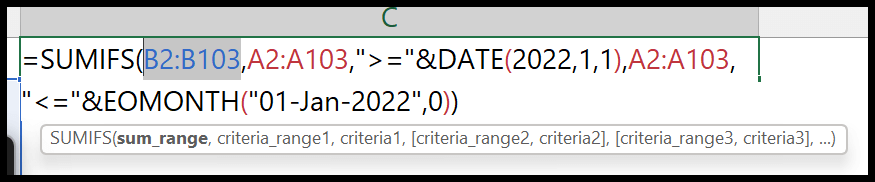 first-specified-the-range-to-get-sum