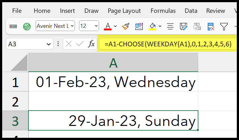 second-method-to-get-previous-sunday