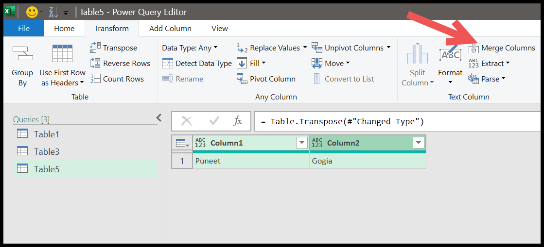 select-column-then-click-transpose
