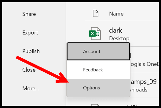 open-excel-options