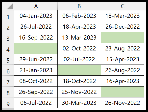 all-the-blank-cells-highlighted