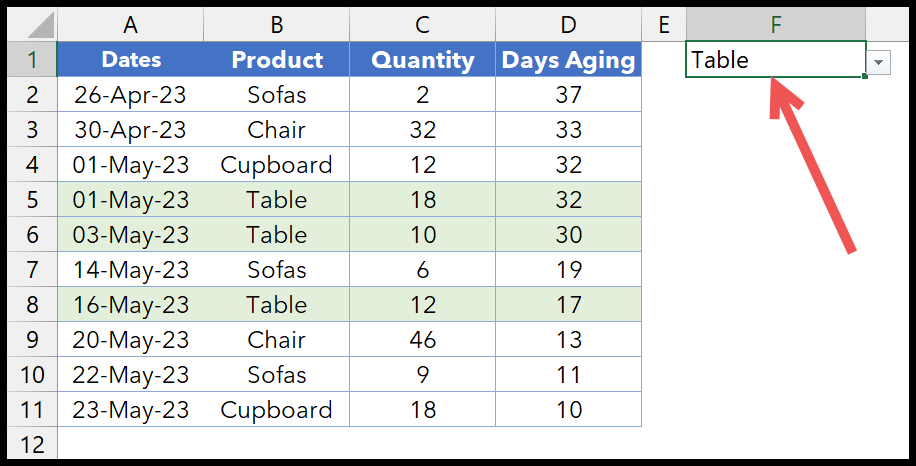 rows-highlighted-based-on-drop-down-values