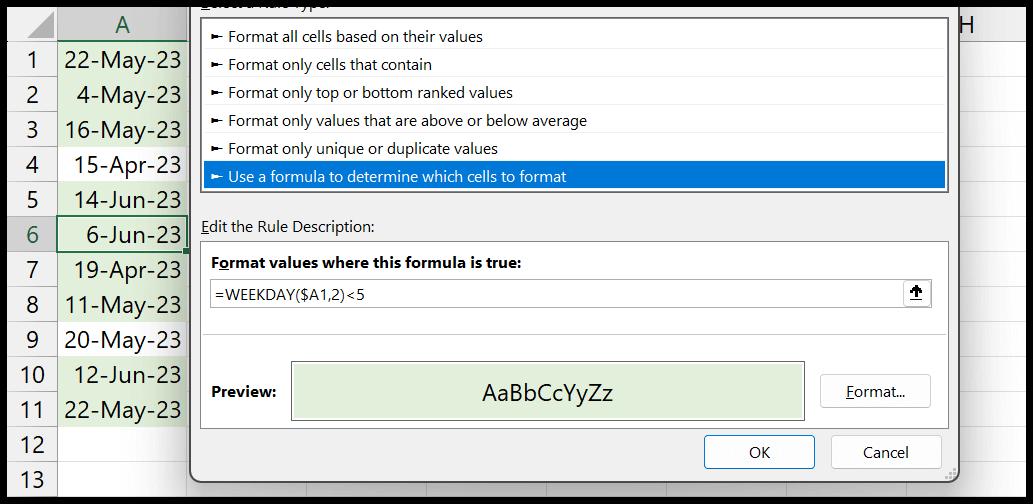 highlight-weekdays-conditional-formatting