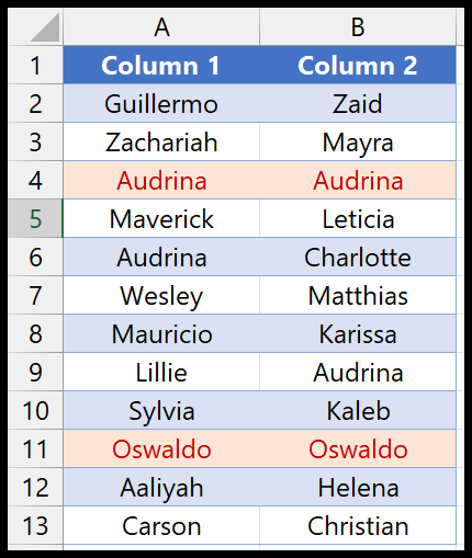 highlighted-cells-with-same-values