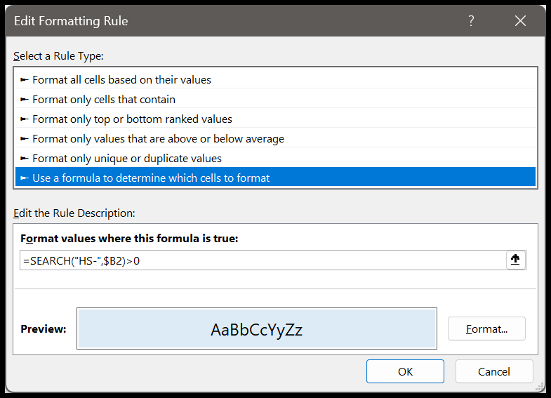 highlight-row-based-on-partial-text