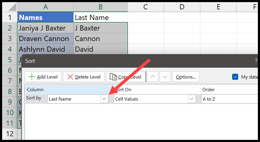 open-sort-dialog-box-with-shortcut-key