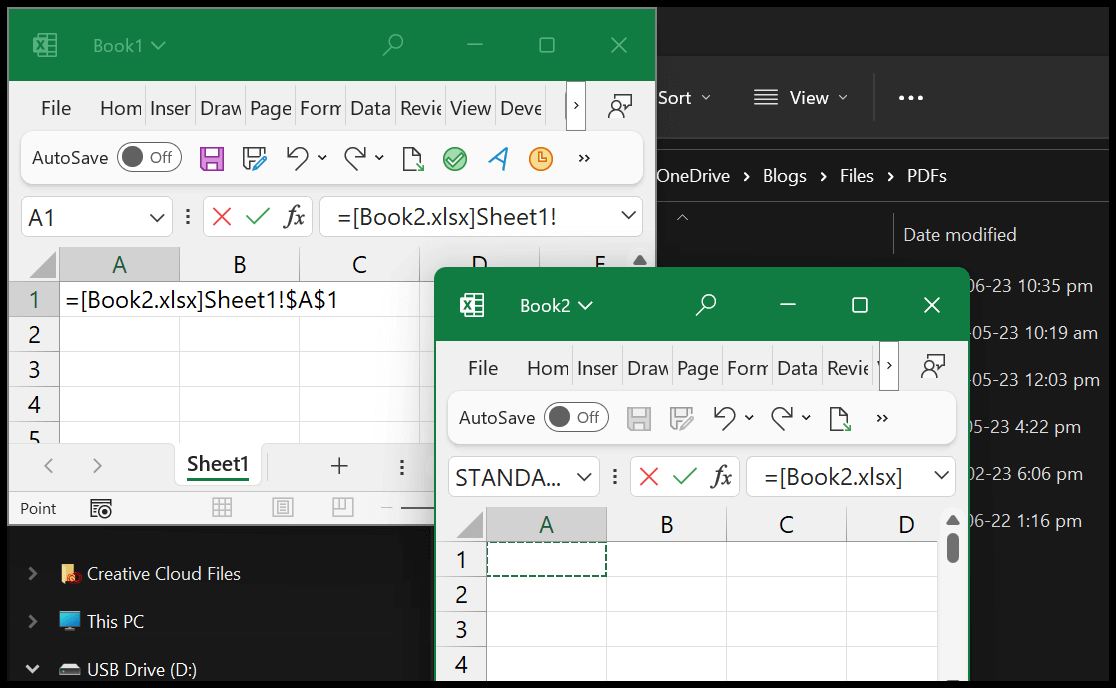 link excel worksheet to another workbook