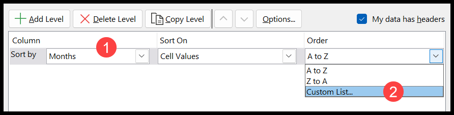 sort-months-using-custom-list