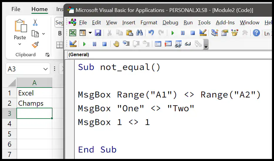 use-not-equal-operator-in-vba