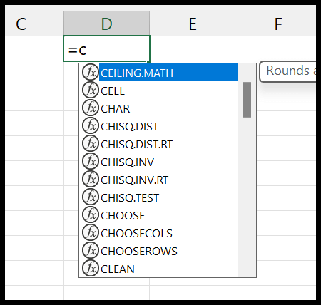 entering-function-in-cell