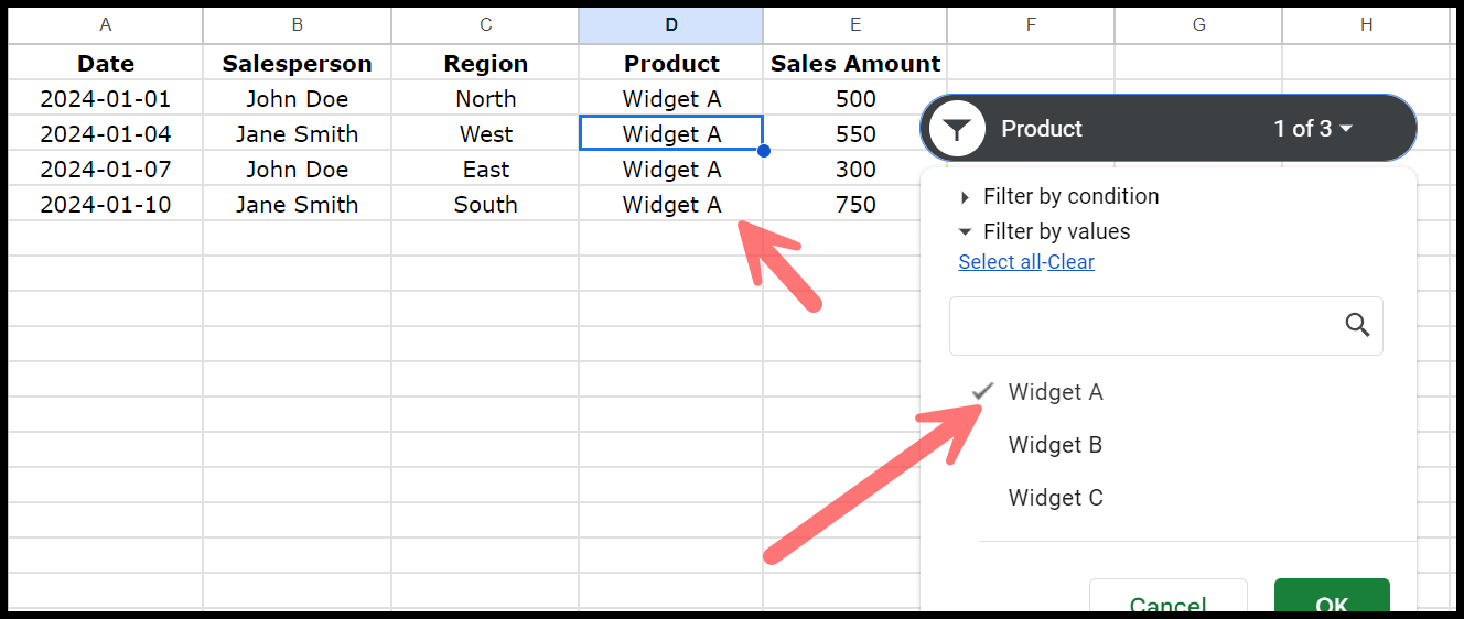 slicer-to-filter-data
