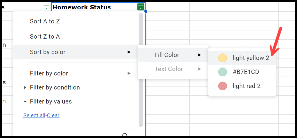 click-on-sort-by-color