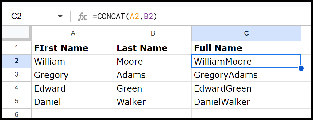 concate-to-combine-values