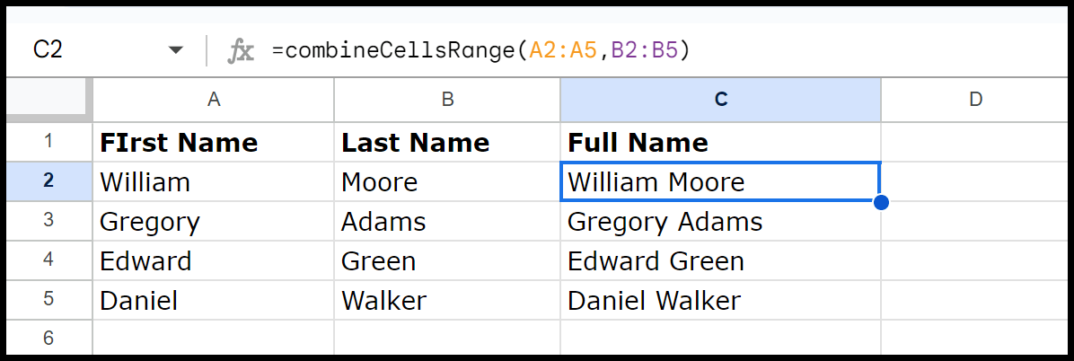 code-to-combine-values