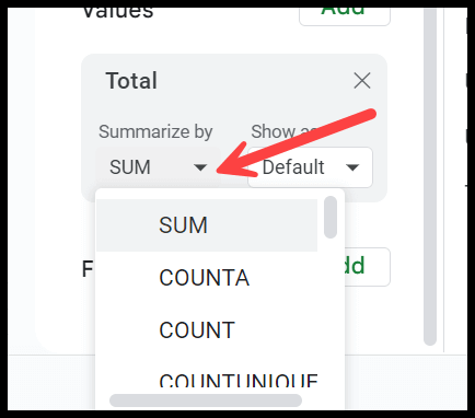 google-sheets-summarizes-data